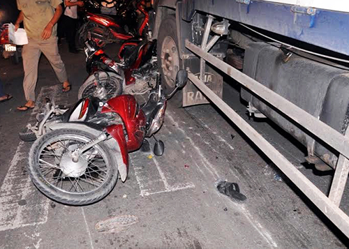rất nhiều xe máy bị hư hỏng